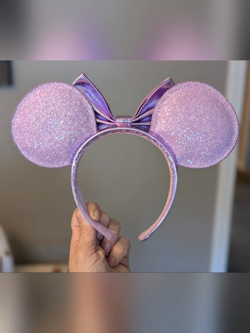 Lavender Glitter Minnie Mouse Ears Authentic Disney Parks